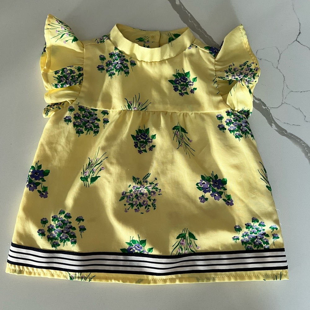 Size 2T Janie and Jack Beautiful Yellow Floral Shirt